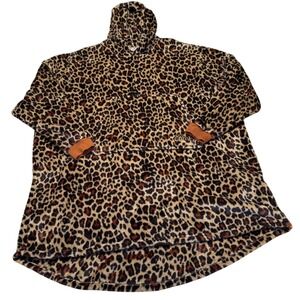 The Comfy Leopard Print Oversized Hooded Blanket Sweatshirt Lounger OSFM